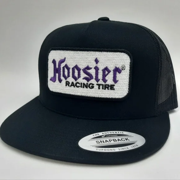 HOOSIER Retro Vintage Style Patch Trucker Hat Cap Racing Tires NHRA Classic Cars Retro Hoosier Racing Tires Trucker Hat - PM Outfitters – PM  main image 3